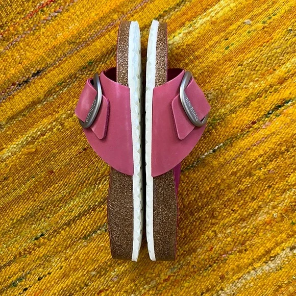 Birkenstock Madrid Big Buckle Nubuck Fuchsia Tulip + Brushed Silver 11-11.5 M/N - Picture 7 of 9